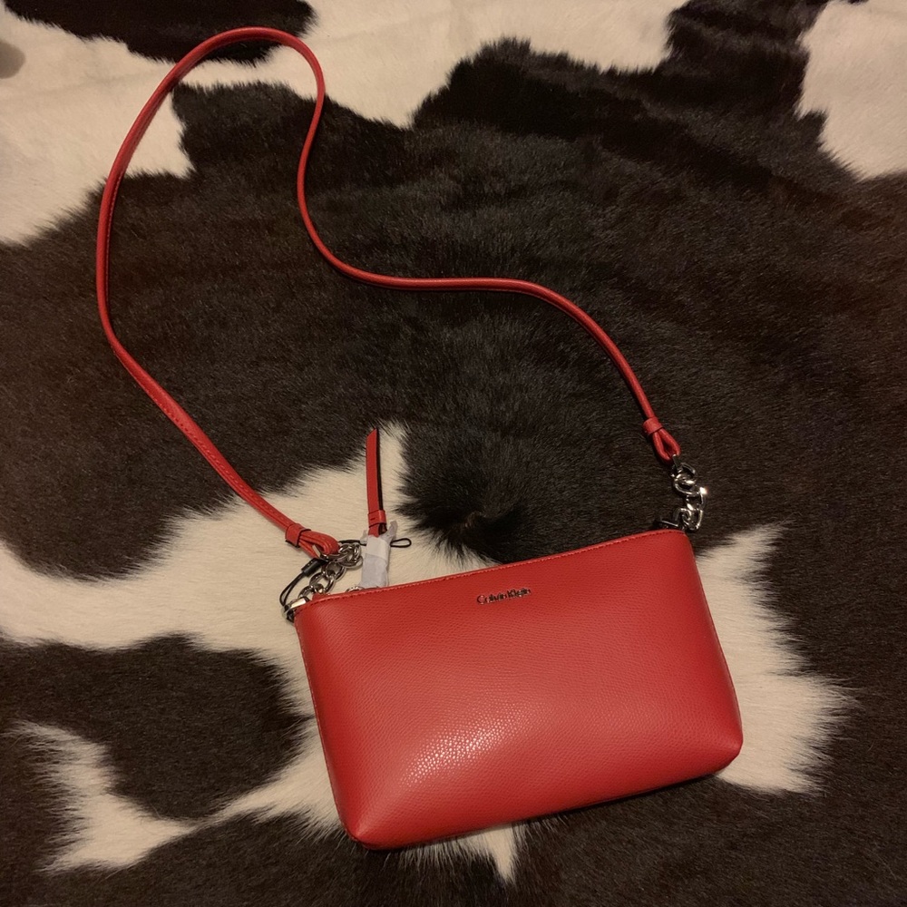 Calvin Klein Hayden Saffiano chain crossbody